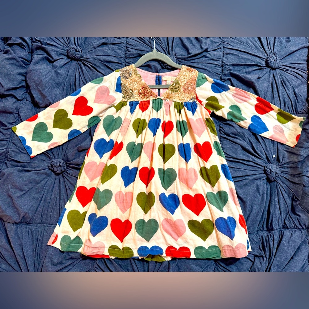 Pink Chicken 5Y Courtney Dress Hearts